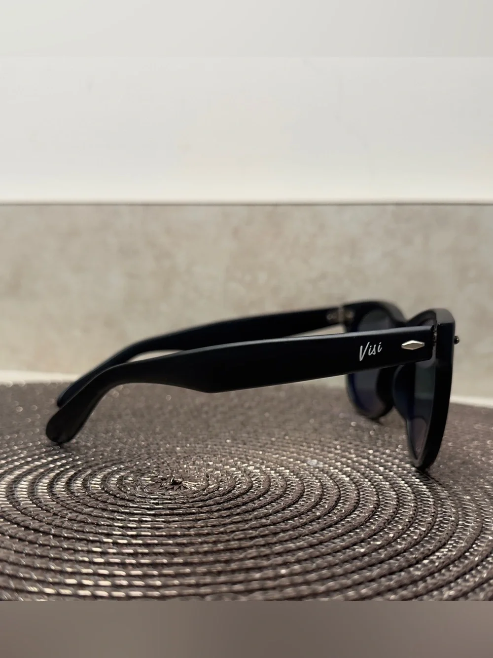 Men's Black Polarized Glass Lens Sunglasses